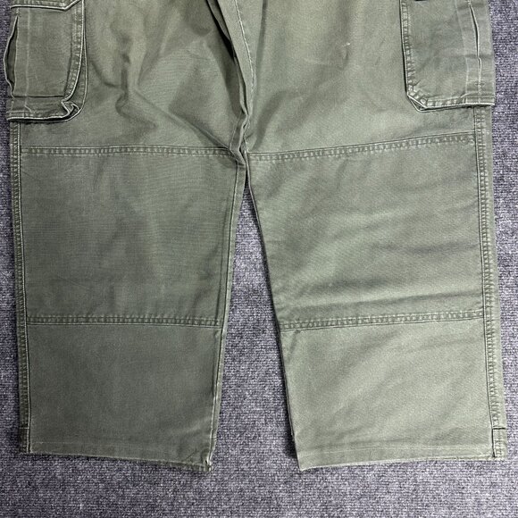 Cabelas Pants Mens 44 Trail Hiker Khaki Cotton Straight Leg Cargo Zip Fly Green - Picture 2 of 9